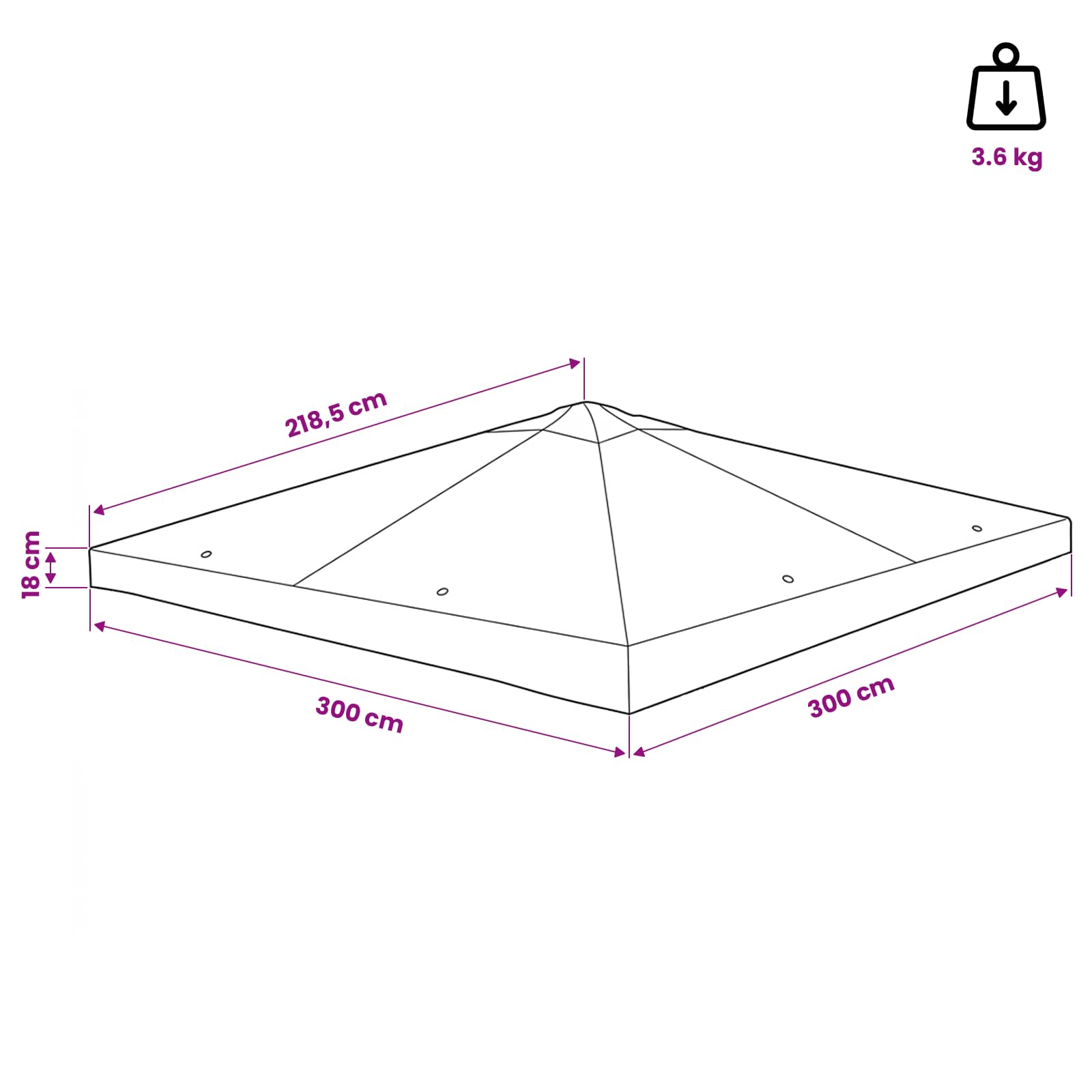 Κάλυμμα Γκαζebo Taupe 300 x 300 cm Πολυεστέρας και Χάλυβας