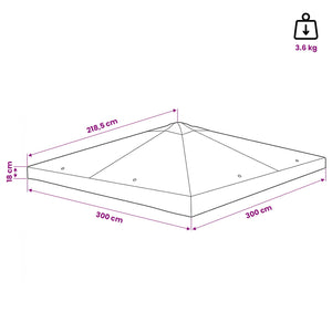 Κάλυμμα Γκαζebo Taupe 300 x 300 cm Πολυεστέρας και Χάλυβας - Pakobazaar