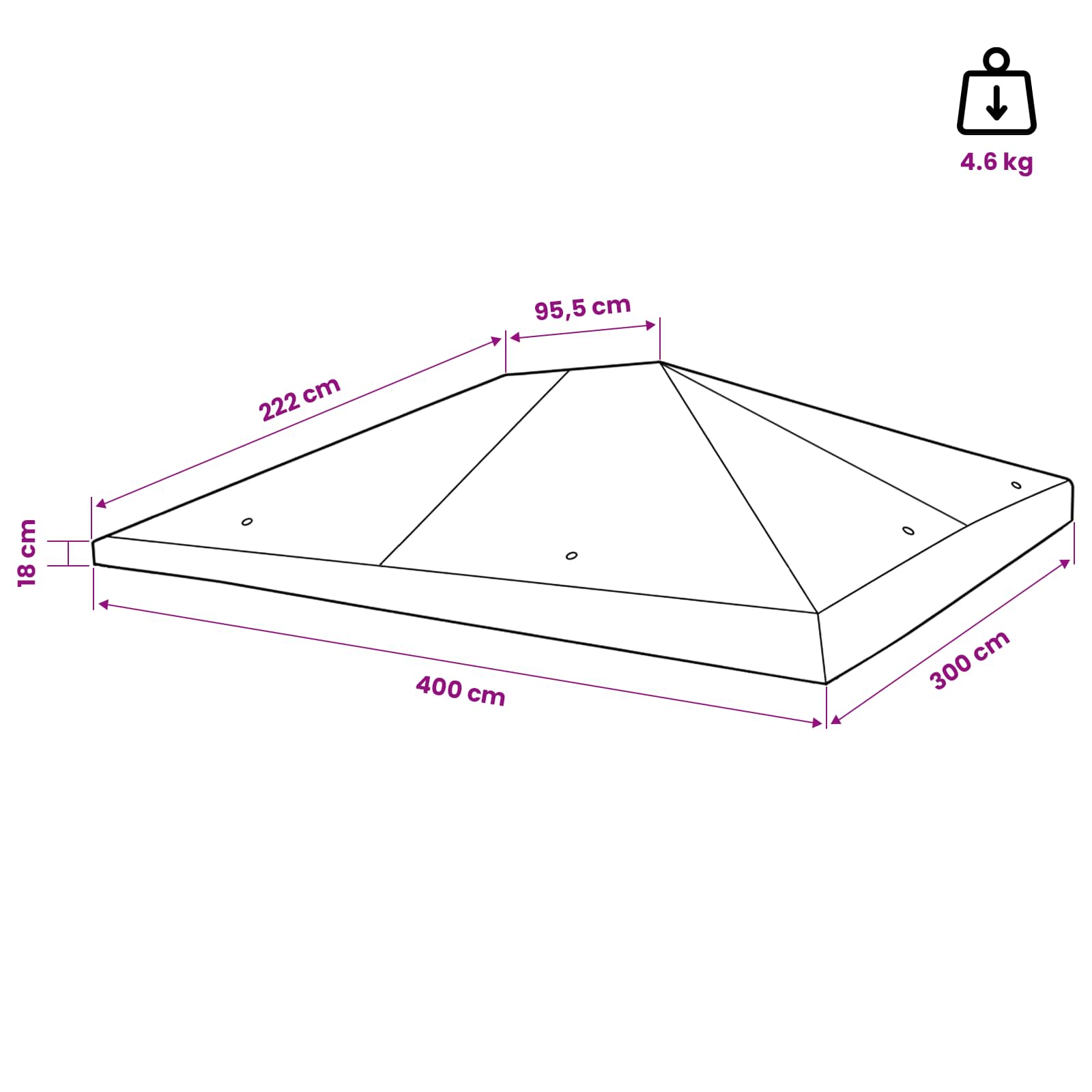 Κάλυμμα Γκαζebo 300 x 400 cm Μπλε