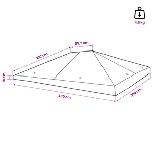 Κάλυμμα Γκαζebo 300 x 400 cm Μπλε - Pakobazaar