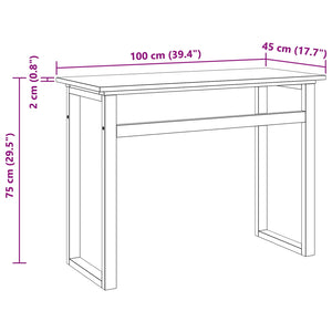 Γραφείο Φυσικό Στερεό Ξύλο Τίκ 100 x 45 x 75εκ - Pakobazaar