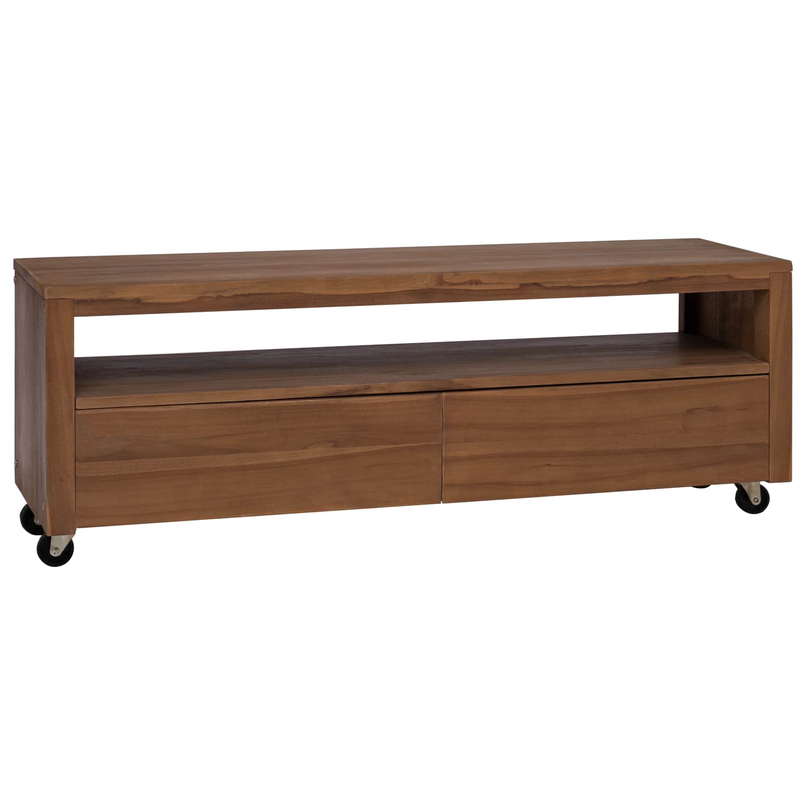 Ντουλάπι TV 110 x 30 x 40 cm Φυσικό Στερεό Ξύλο Τίκ - Pakobazaar