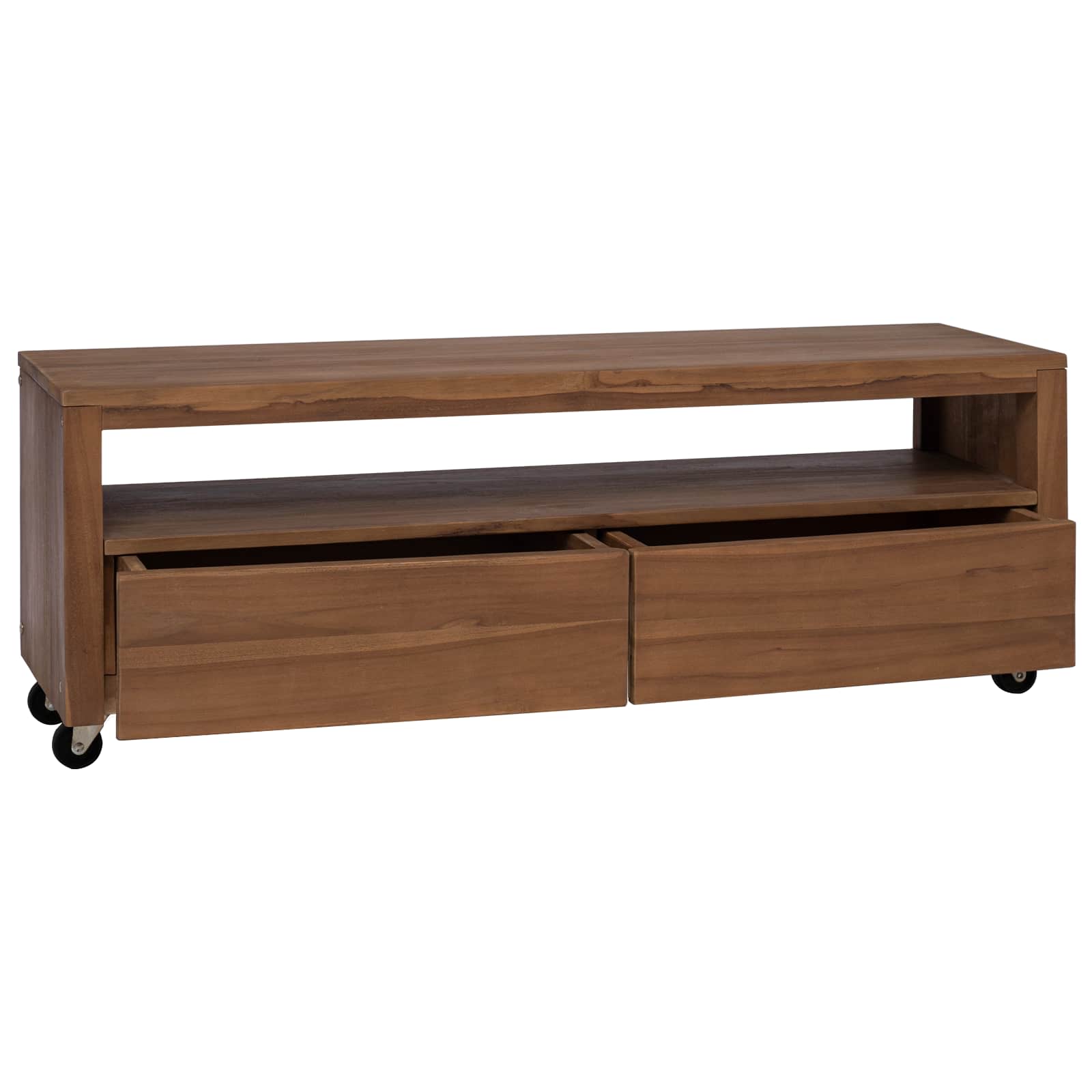 Ντουλάπι TV 110 x 30 x 40 cm Φυσικό Στερεό Ξύλο Τίκ - Pakobazaar