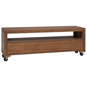 Ντουλάπι TV 110 x 30 x 40 cm Φυσικό Στερεό Ξύλο Τίκ - Pakobazaar