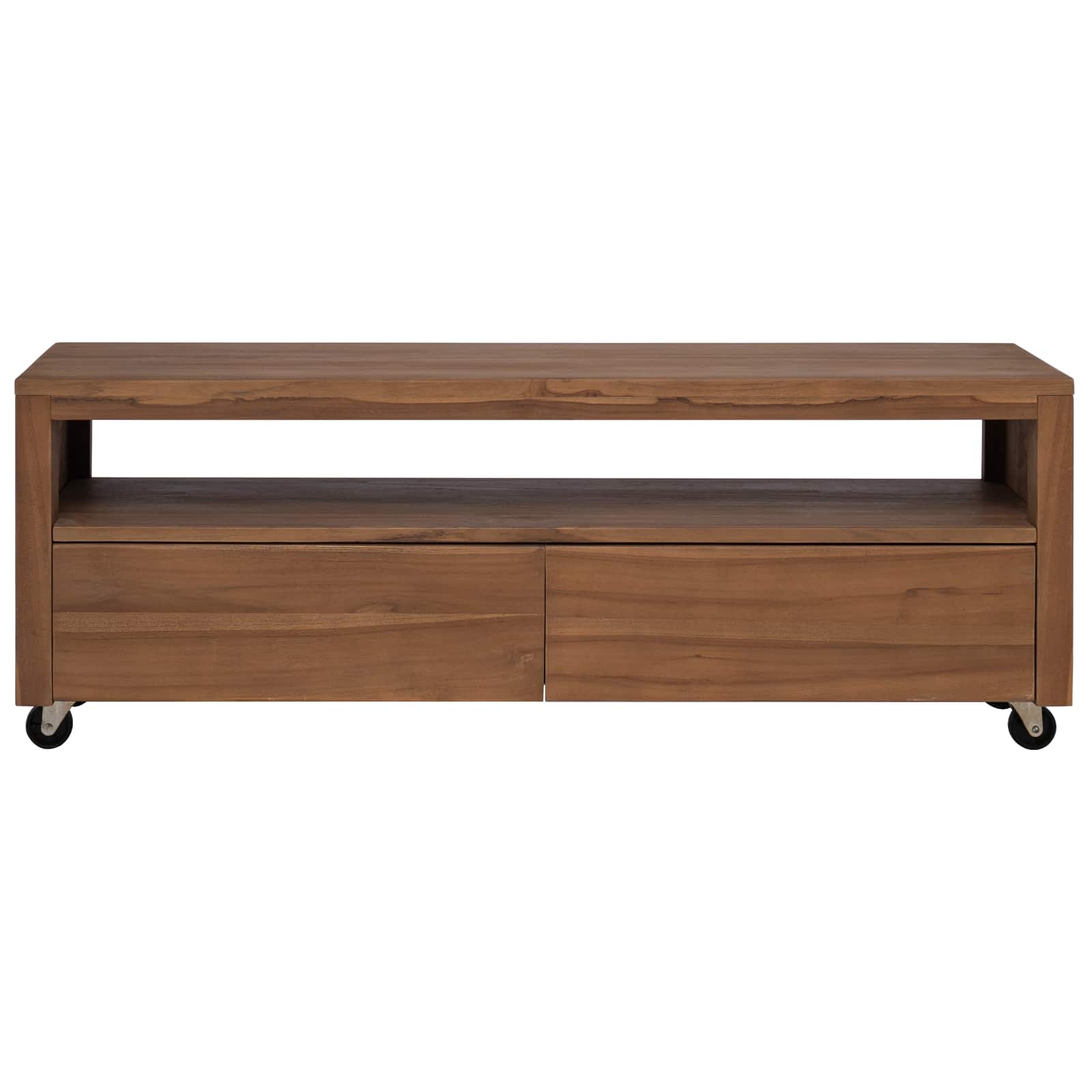 Ντουλάπι TV 110 x 30 x 40 cm Φυσικό Στερεό Ξύλο Τίκ - Pakobazaar