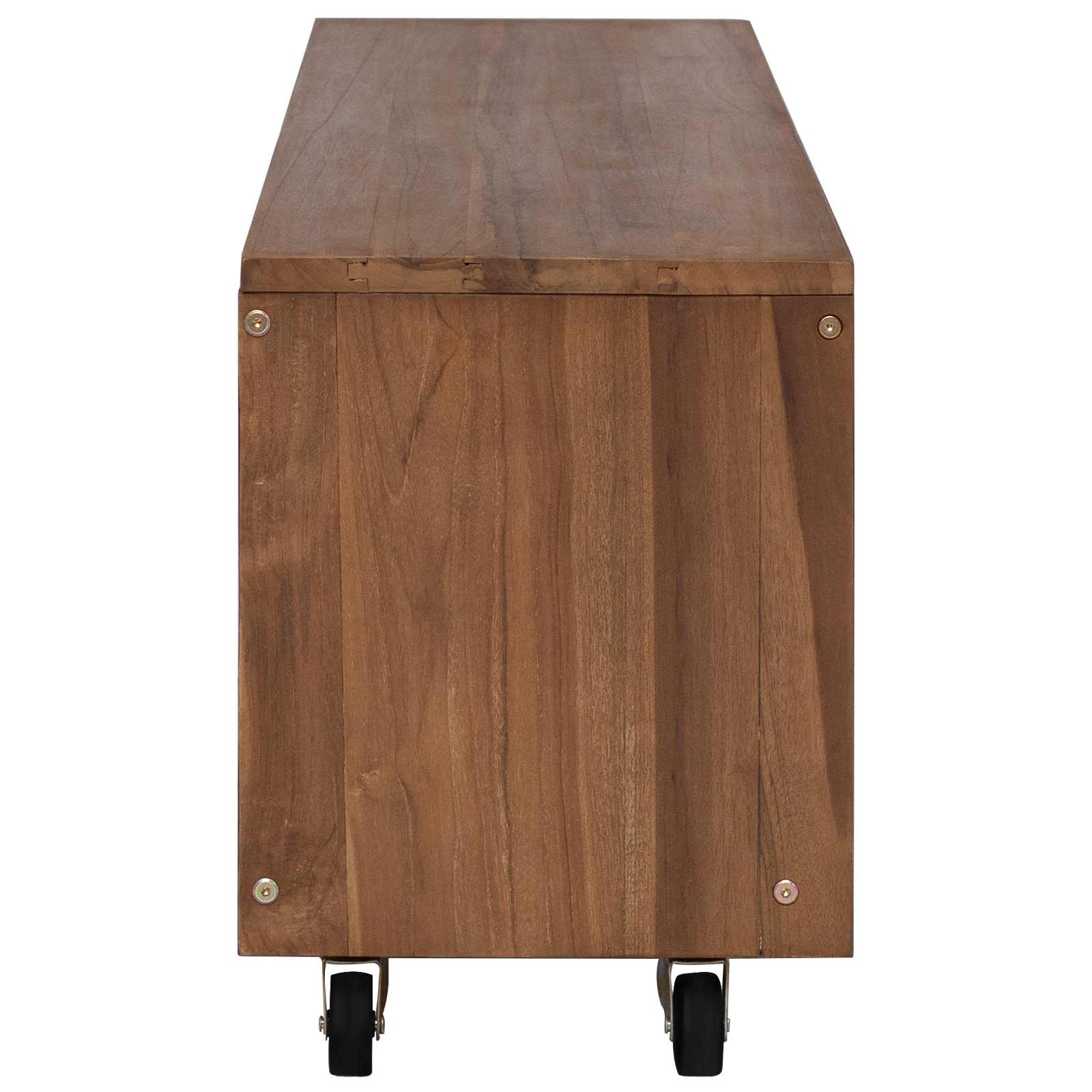 Ντουλάπι TV 110 x 30 x 40 cm Φυσικό Στερεό Ξύλο Τίκ - Pakobazaar