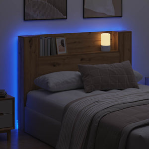Κεφαλάρι Ντουλάπι με LED Τεχνίτικη Δρυς Επεξεργασμένο Ξύλο