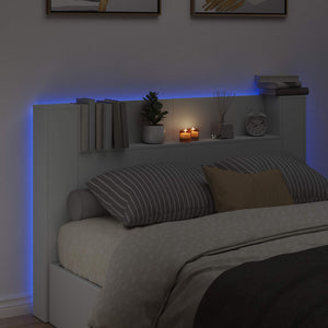 Κεφαλάρι Ντουλάπι με LED με ράφι Λευκός 160 x 16,5 x 103,5 cm - Pakobazaar