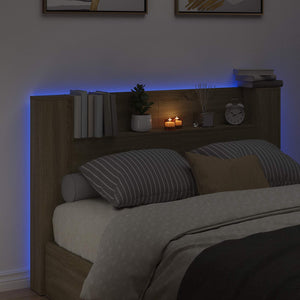 Κεφαλάρι Ντουλάπι με LED με ράφι Σονόμα 160 x 16,5 x 103,5 cm - Pakobazaar