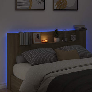 Κεφαλάρι Ντουλάπι με LED με ράφι Σονόμα 180 x 16,5 x 103,5 cm - Pakobazaar