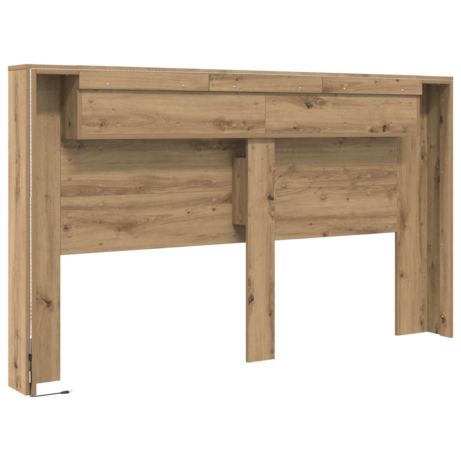 Κεφαλάρι Ντουλάπι με LED με ράφι Καρυδιά Χειροποίητης Εργασίας - Pakobazaar