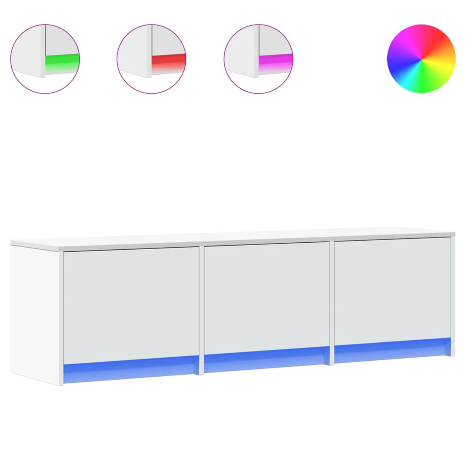 Ντουλάπι TV με led Λευκό 140 x 34 x 40 εκ Επεξεργασμένο ξύλο - Pakobazaar