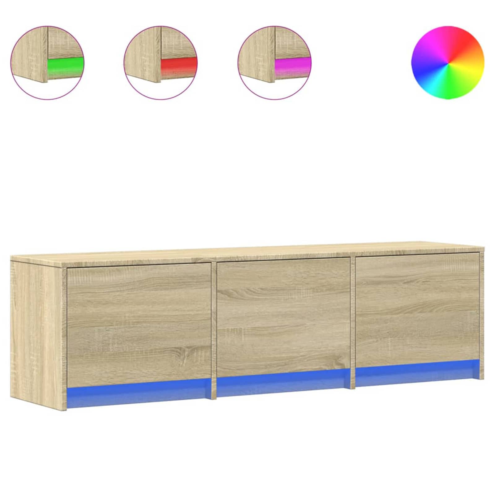 Ντουλάπι TV με led Σονόμα 140 x 34 x 40 εκ Επεξεργασμένο ξύλο - Pakobazaar