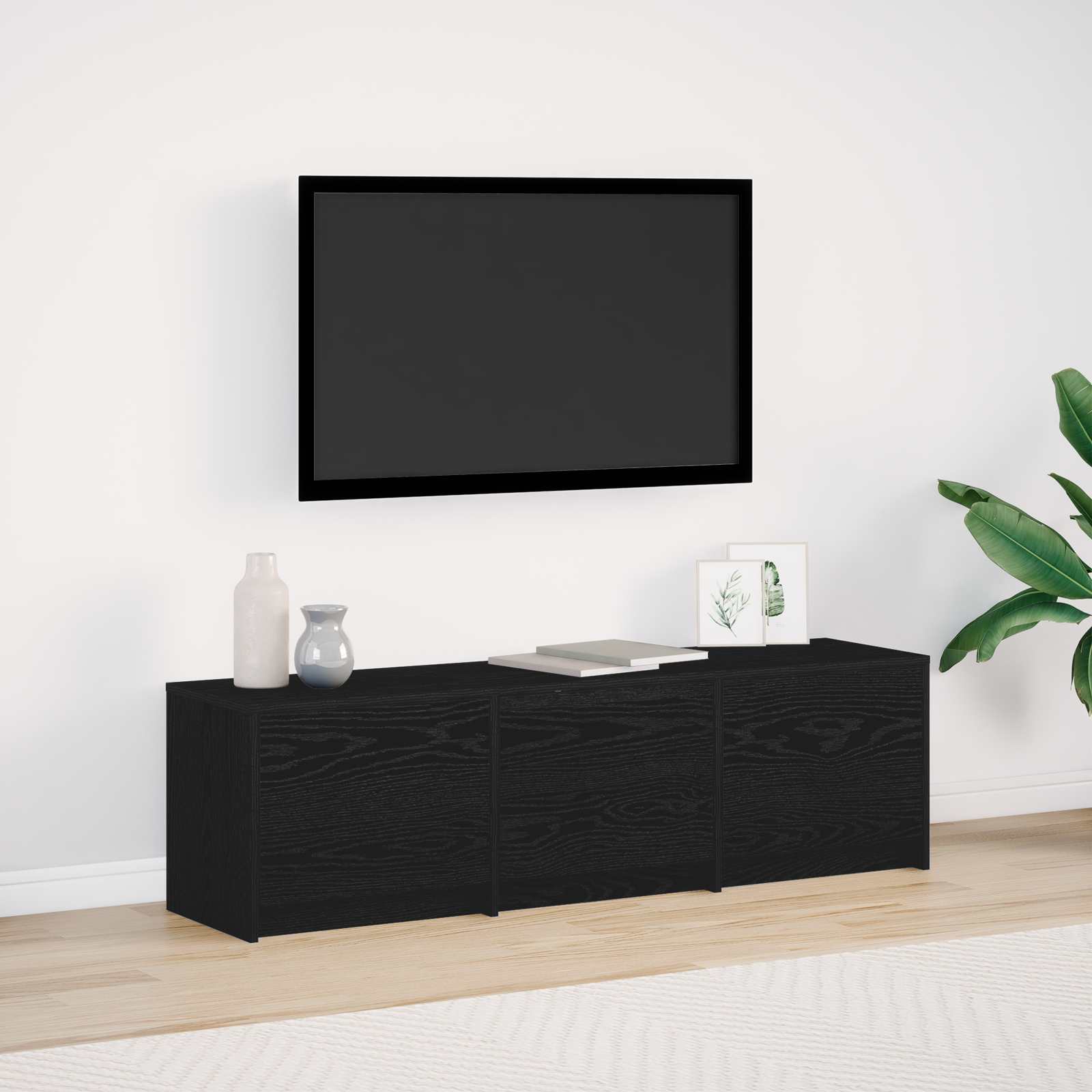 Ντουλάπι TV Μαύρη Οξυά 140 x 34 x 40 εκ Επεξεργασμένο ξύλο - Pakobazaar
