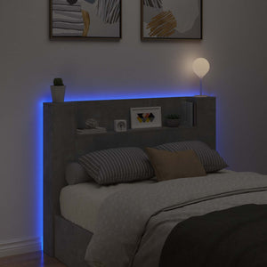Κεφαλάρι Ντουλάπι με LED Σκυρόδεμα Επεξεργασμένο Ξύλο
