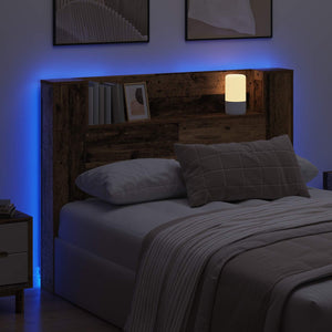 Κεφαλάρι Ντουλάπι με LED Παλιό ξύλο 140 x 16,5 x 103,5 cm - Pakobazaar