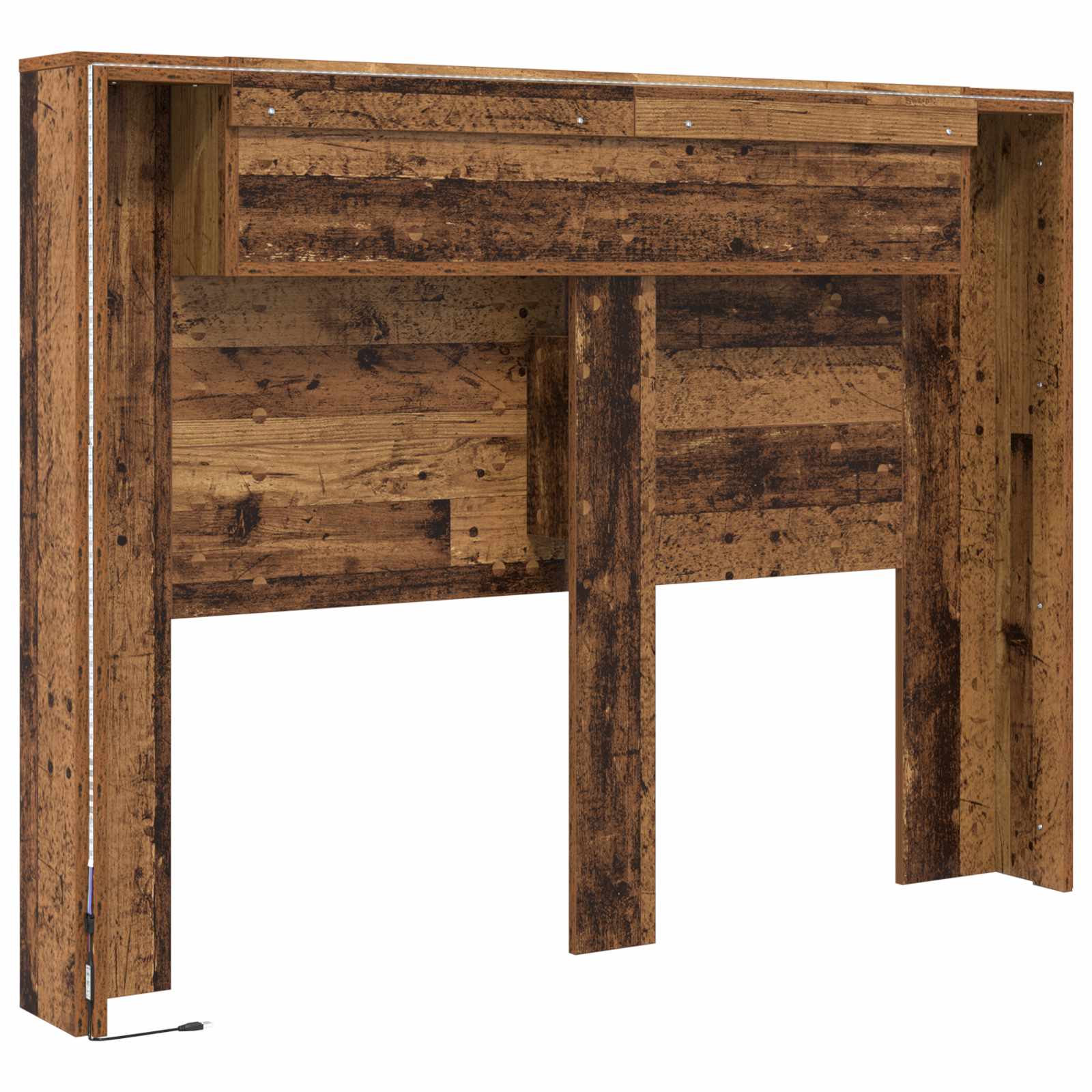 Κεφαλάρι Ντουλάπι με LED Παλιό ξύλο 140 x 16,5 x 103,5 cm - Pakobazaar