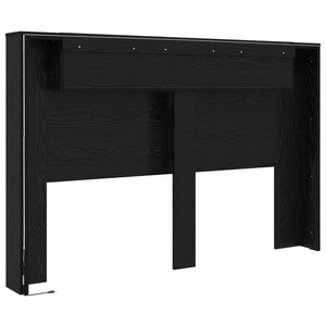 Κεφαλάρι Ντουλάπι με LED Μαύρη Δρυς 160 x 16,5 x 103,5 cm - Pakobazaar