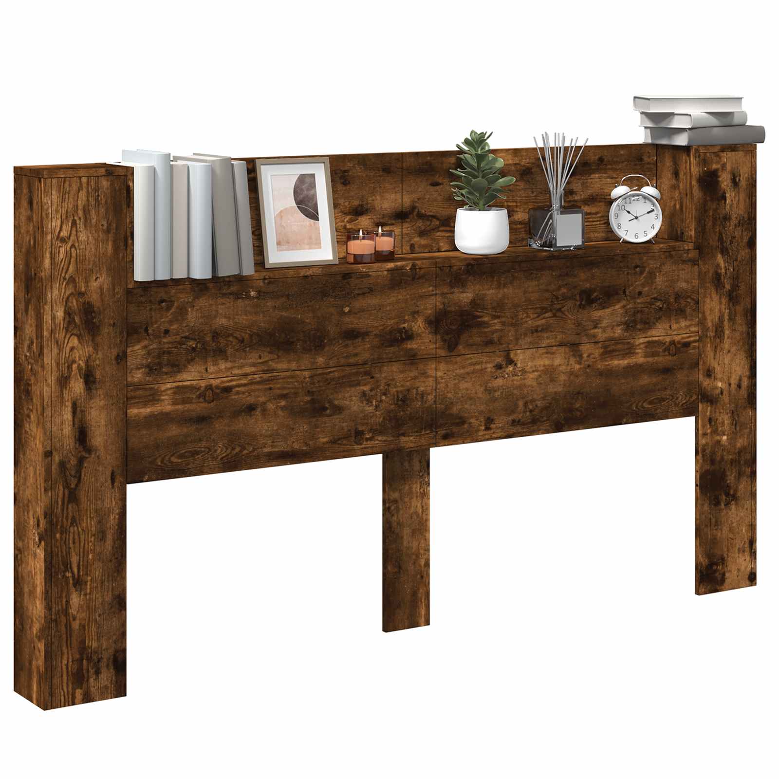 Κεφαλάρι Ντουλάπι με LED Καπνιστή Δρυς 180 x 16,5 x 103,5 cm - Pakobazaar