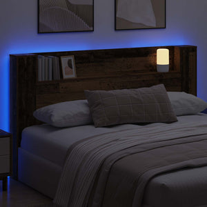 Κεφαλάρι Ντουλάπι με LED Παλιό ξύλο 180 x 16,5 x 103,5 cm - Pakobazaar