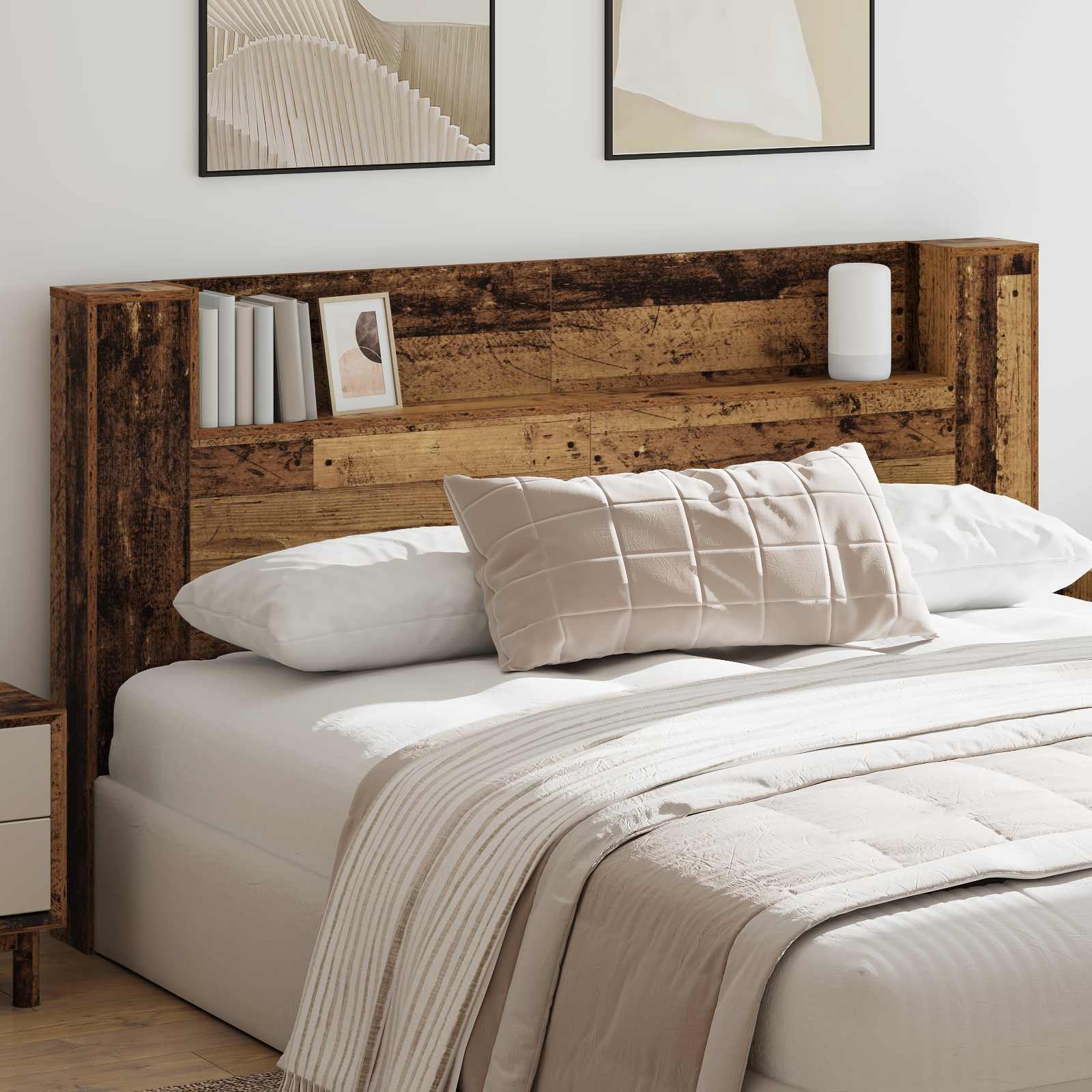 Κεφαλάρι Ντουλάπι με LED Παλιό ξύλο 180 x 16,5 x 103,5 cm - Pakobazaar