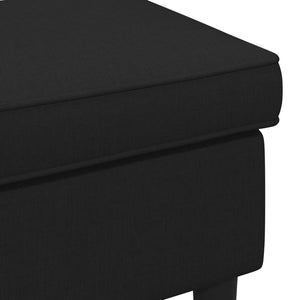 Πολυθρόνα Ποδιών Μαύρο 55 x 35 x 41 εκ Ύφασμα - Pakobazaar