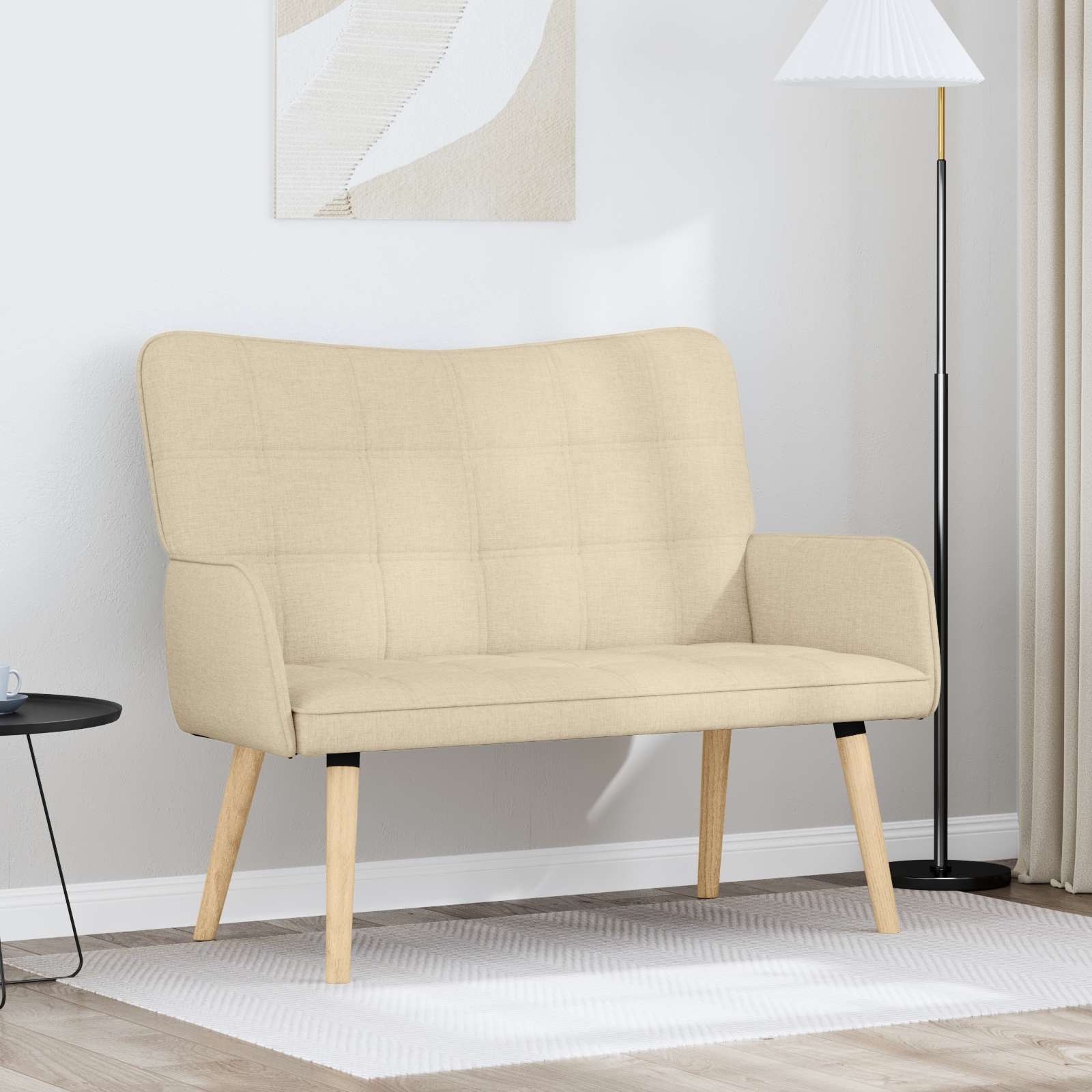 Διθέσιος Καναπές Κρεμ 115 x 61 x 87 εκ. ύφασμα - Pakobazaar