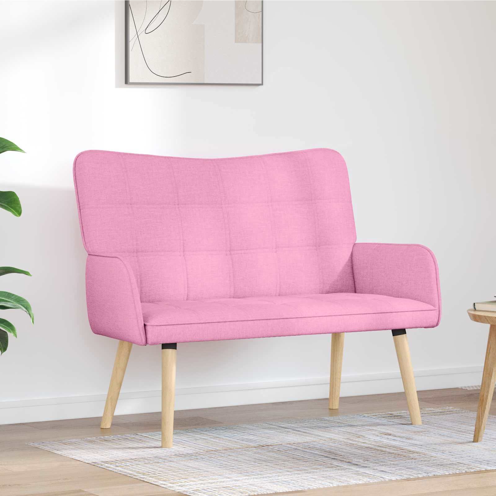 Διθέσιος Καναπές Ροζ 115 x 61 x 87 εκ. ύφασμα - Pakobazaar
