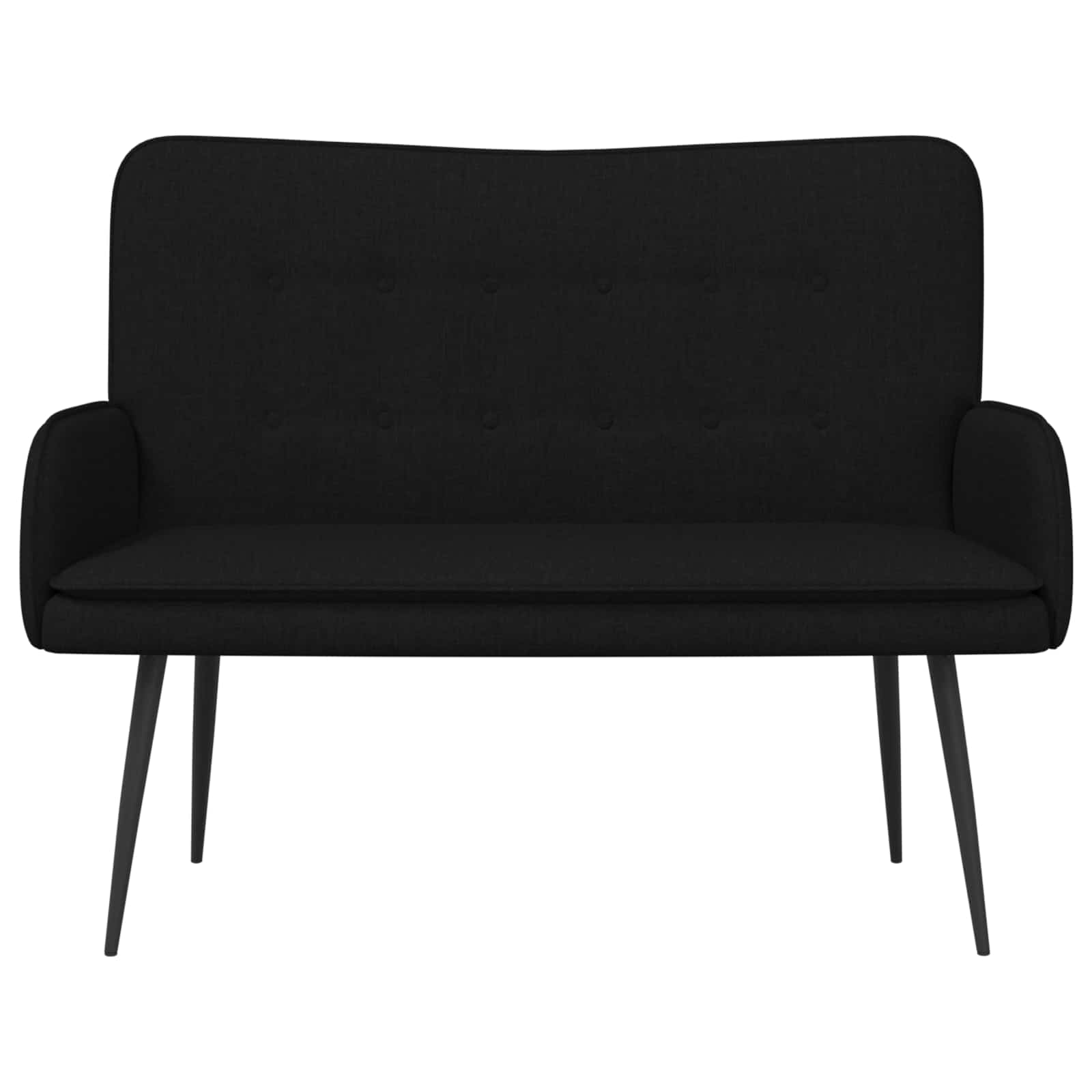 Καναπές 2 ατόμων Μαύρο 115 x 61 x 87 εκ. ύφασμα - Pakobazaar