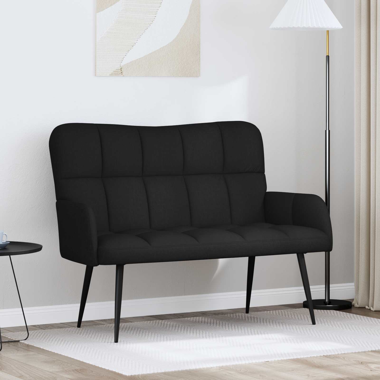 Διθέσιος Καναπές Μαύρο 115 x 61 x 87 εκ. ύφασμα - Pakobazaar