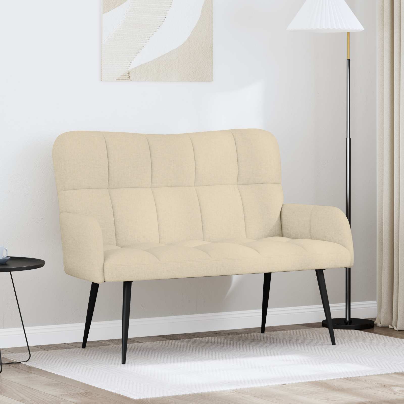Διθέσιος Καναπές Κρεμ 115 x 61 x 87 εκ. ύφασμα - Pakobazaar