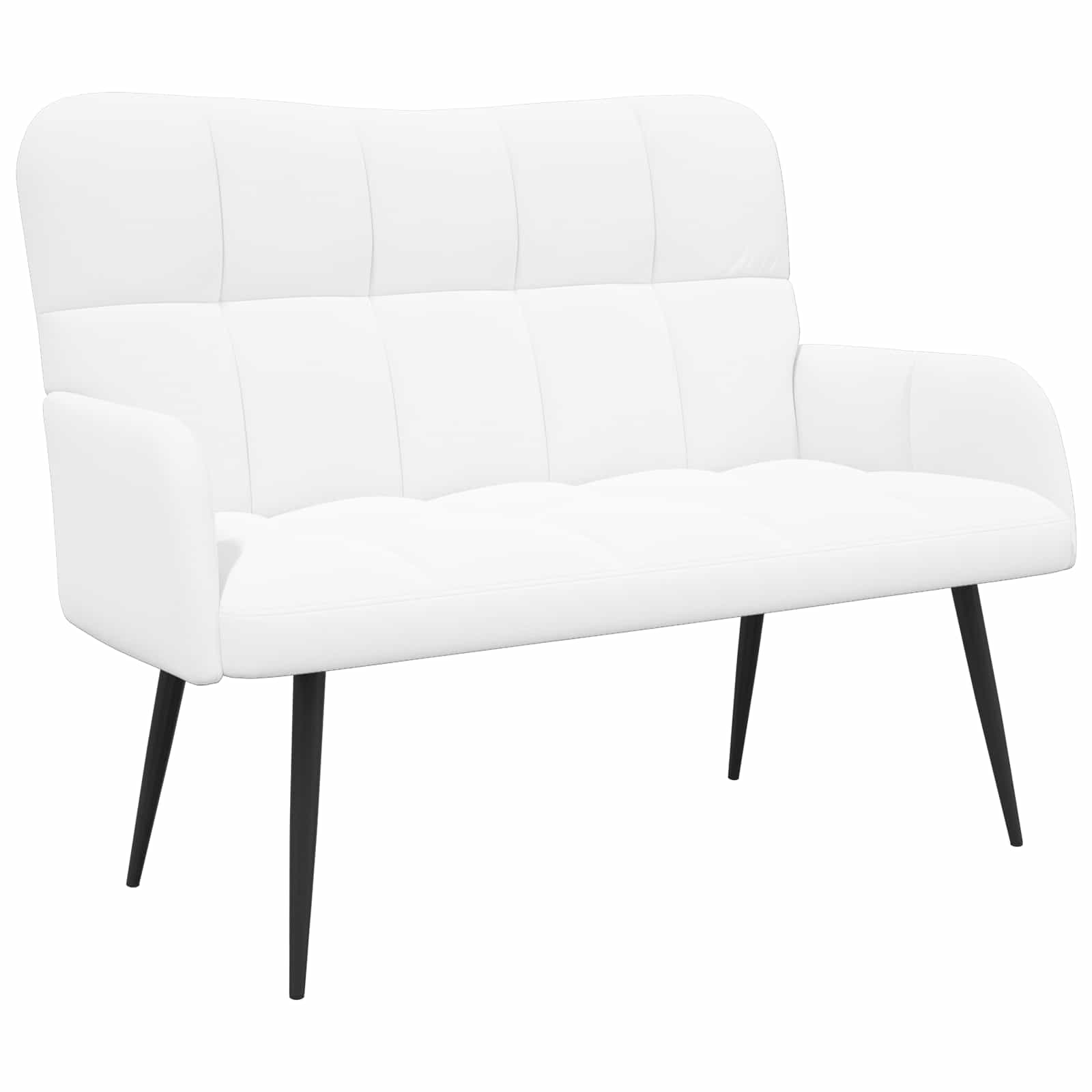 Διθέσιος Καναπές Λευκός 115 x 61 x 87 εκ. ύφασμα - Pakobazaar