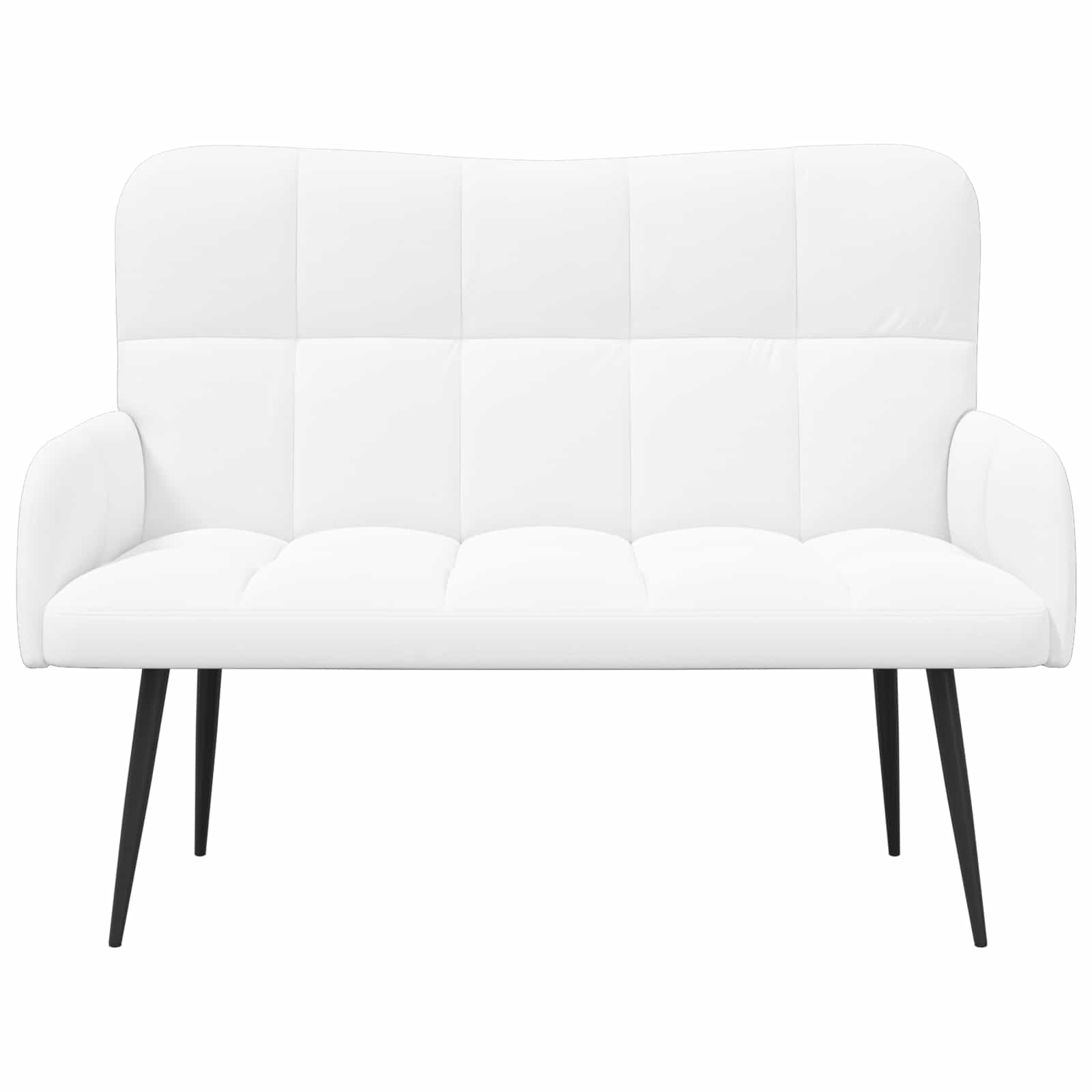 Διθέσιος Καναπές Λευκός 115 x 61 x 87 εκ. ύφασμα - Pakobazaar