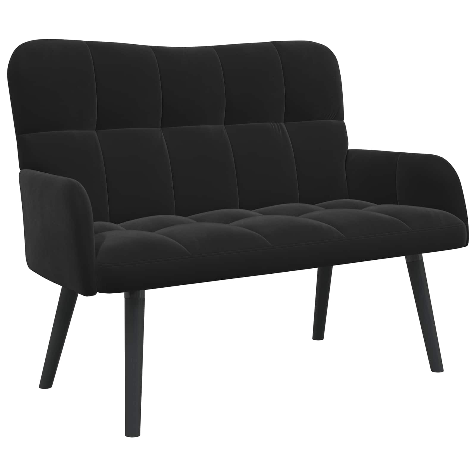 Διθέσιος Καναπές Μαύρο 115 x 61 x 87 εκ. Βελούδο - Pakobazaar