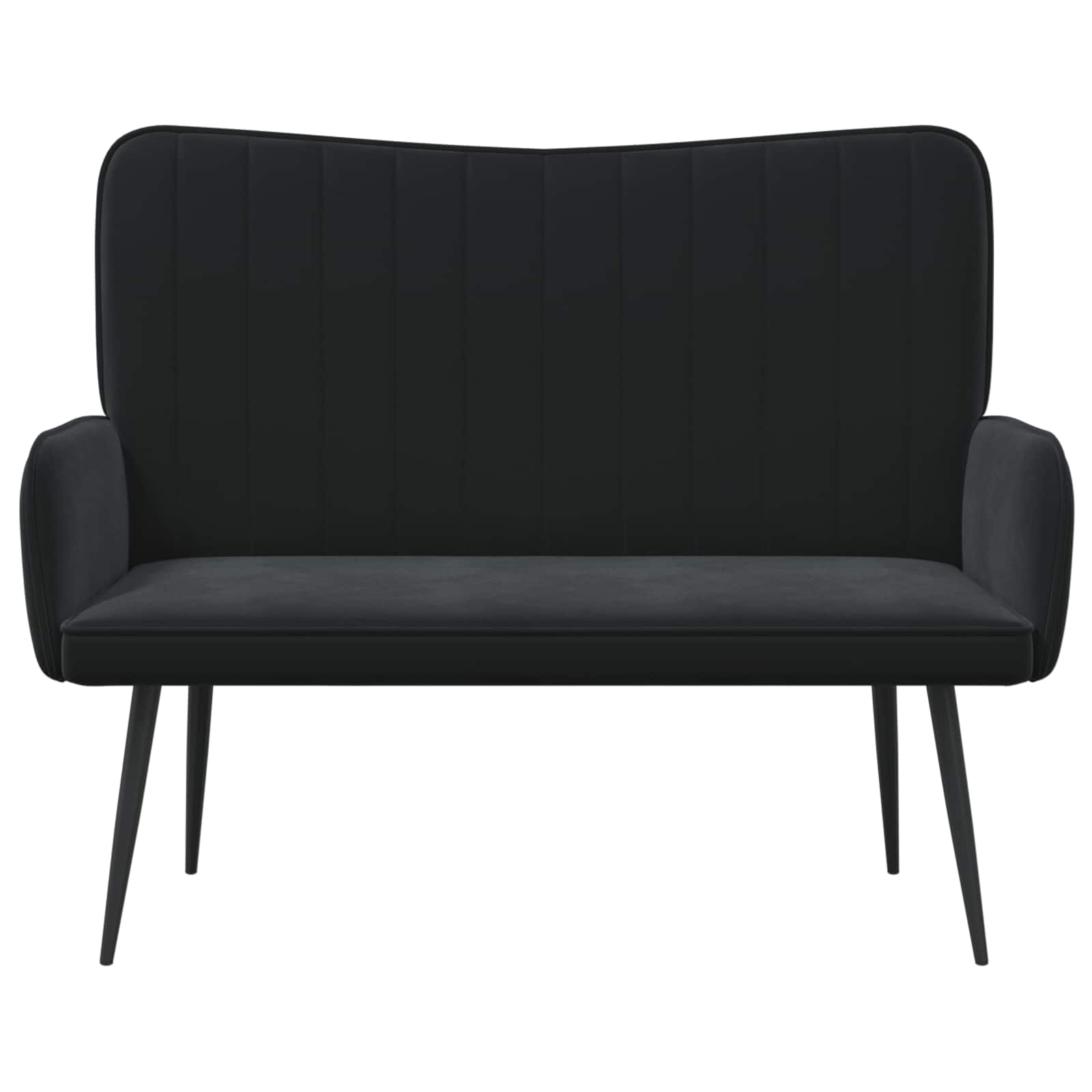 Διθέσιος Καναπές Μαύρο 115 x 61 x 87 εκ. Βελούδο - Pakobazaar