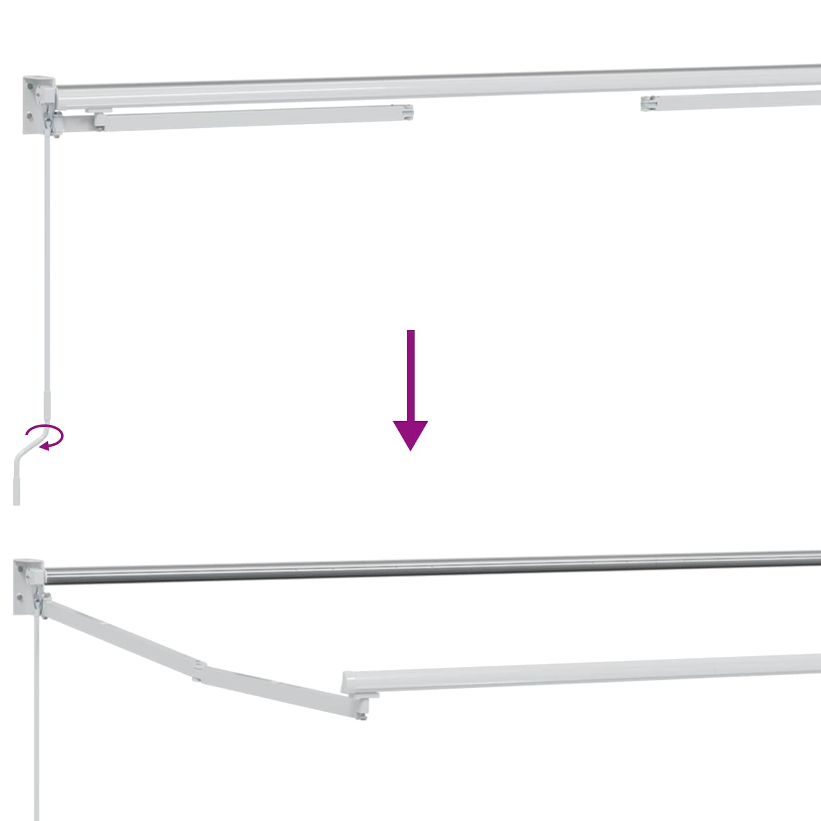 Χειροκίνητη αναδιπλούμενη τέντα με LED 3,5 x 2,5 μ - Pakobazaar