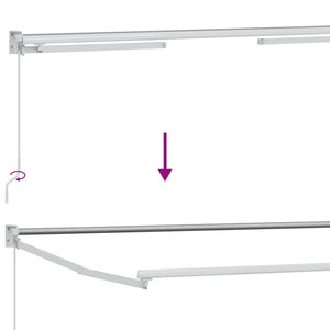 Χειροκίνητη αναδιπλούμενη τέντα με LED Κρεμ 4,5 x 3 μ - Pakobazaar