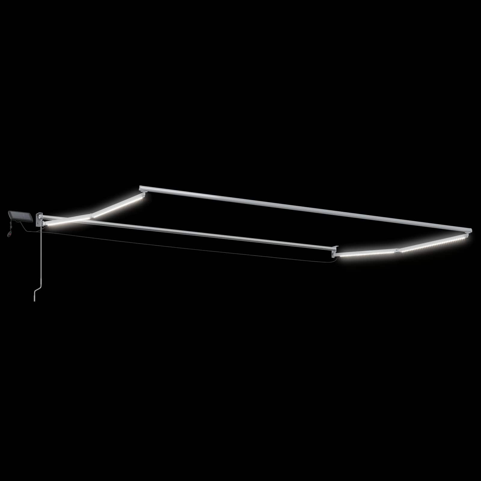 Χειροκίνητη αναδιπλούμενη τέντα με LED Ανοιχτό γκρι 5 x 3 m - Pakobazaar