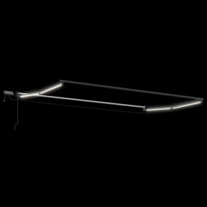 Χειροκίνητη αναδιπλούμενη τέντα με LED Μπεζ και Ανθρακί 4 x 2 m - Pakobazaar