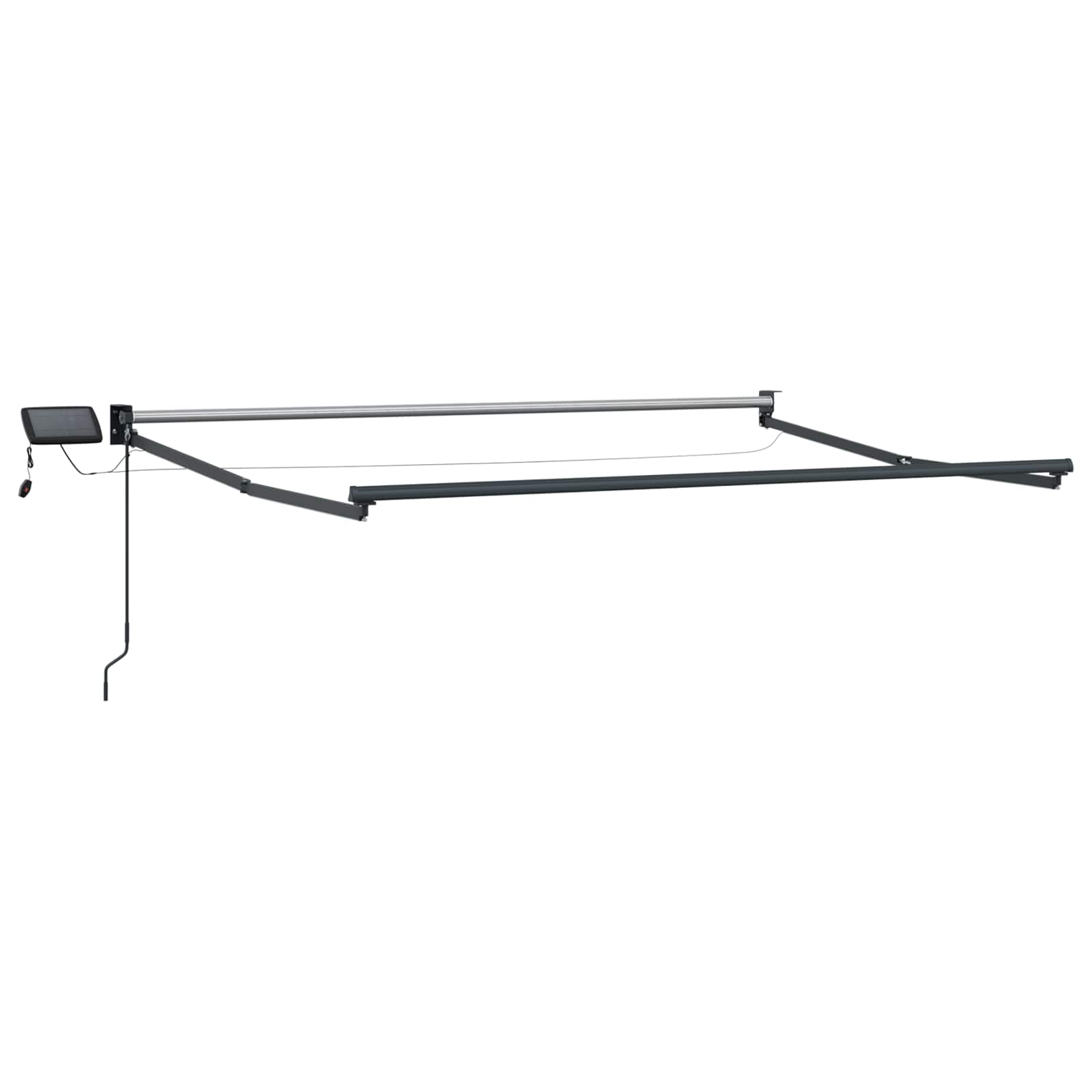Χειροκίνητη αναδιπλούμενη τέντα με LED Ανοιχτό γκρι 3 x 2,5 μ - Pakobazaar