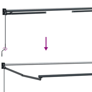 Χειροκίνητη αναδιπλούμενη τέντα με LED Λευκός 4 x 3 μ - Pakobazaar
