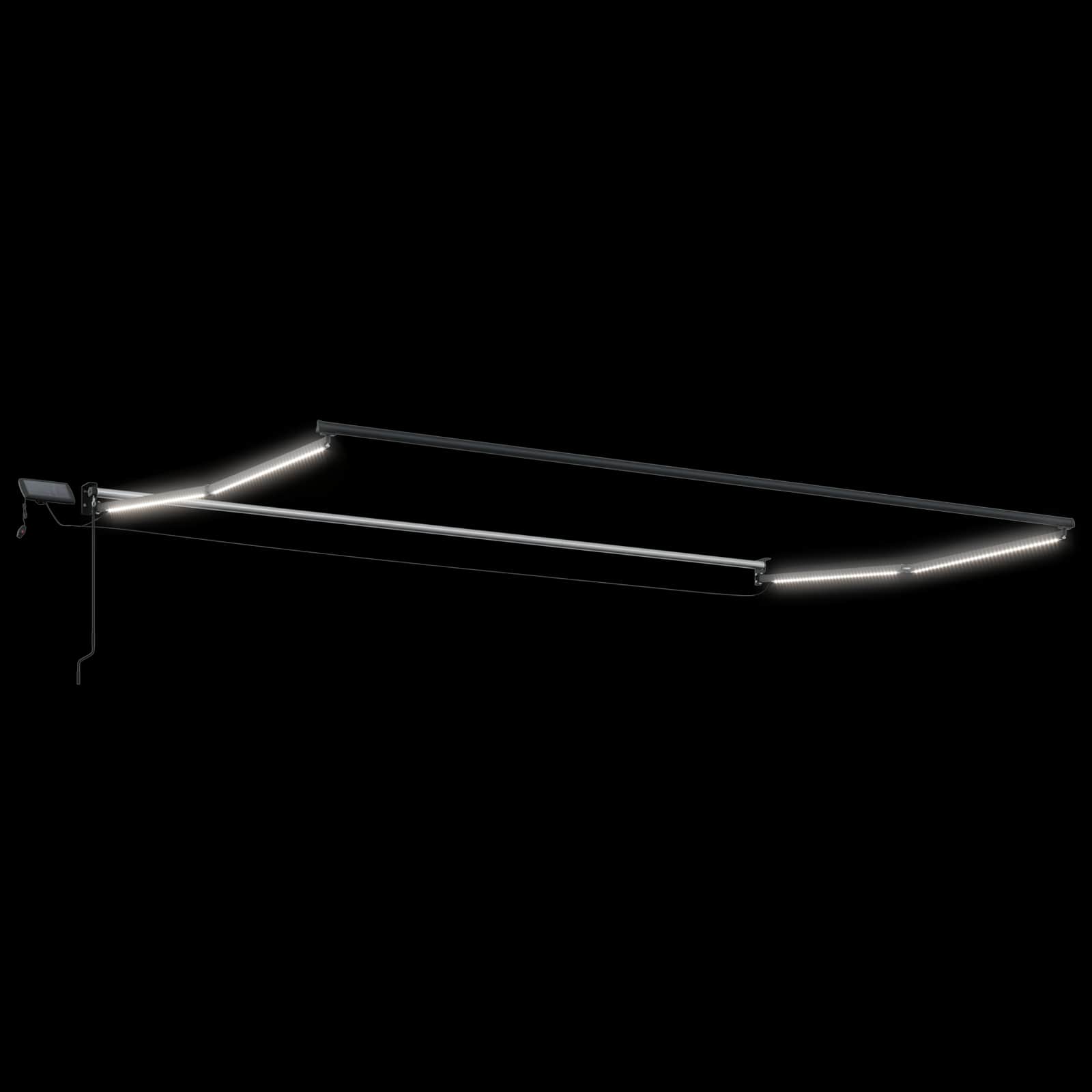 Χειροκίνητη αναδιπλούμενη τέντα με LED 4,5 x 3 μ - Pakobazaar