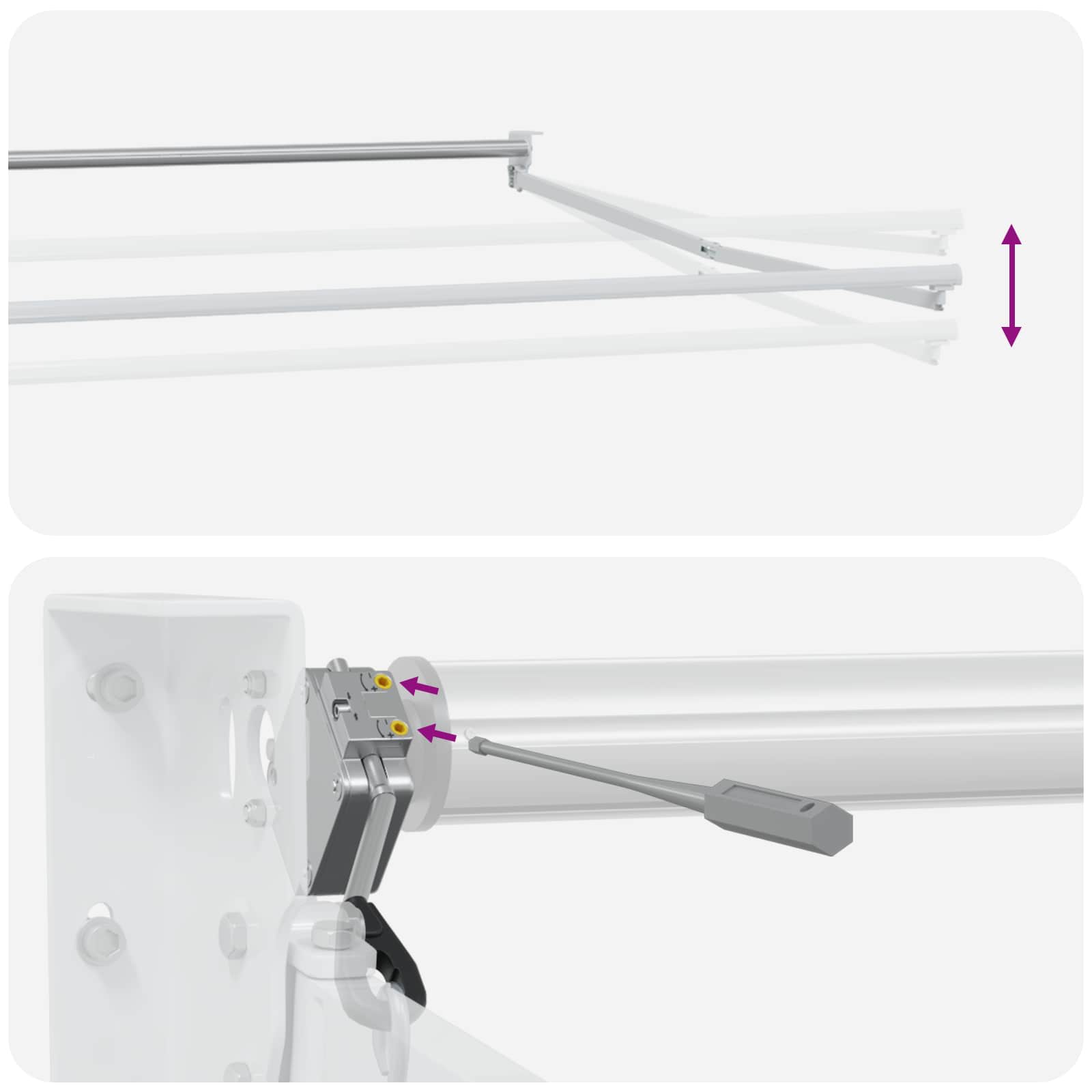 Ηλεκτρικό Αναδιπλούμενο Σκίαστρο Γκρι και Λευκό 3 x 2 m - Pakobazaar