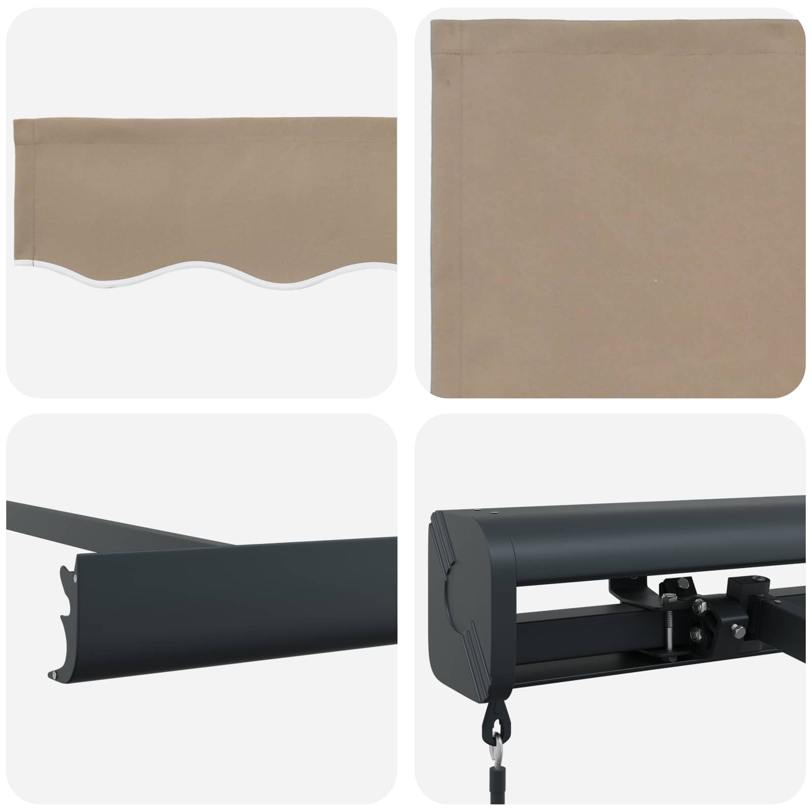 Σκηνίτσα Αναδιπλούμενη Μπεζ 4 x 3 μ Καμβάς και Αλουμίνιο - Pakobazaar