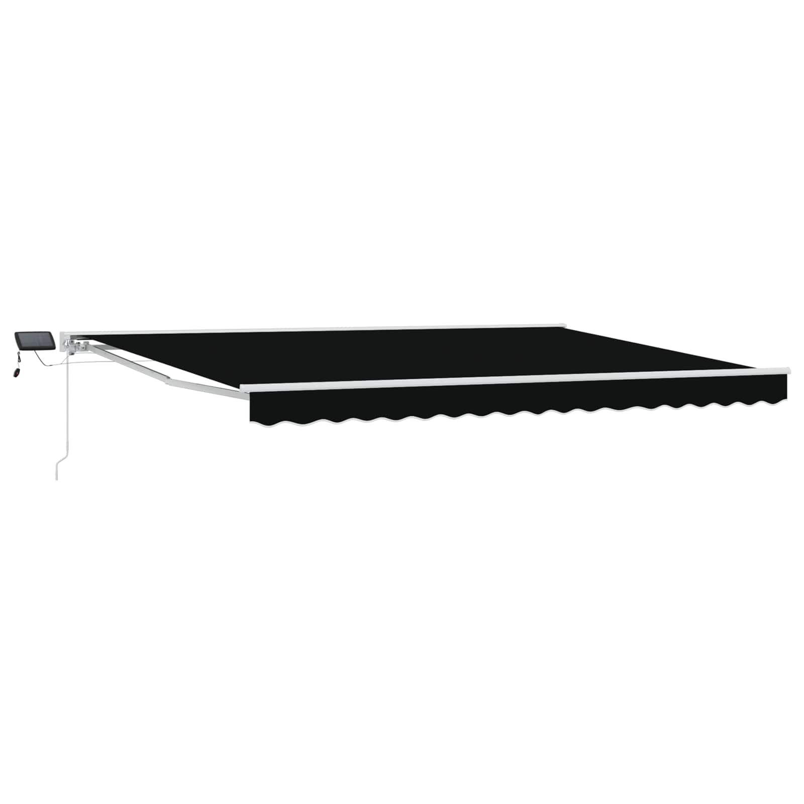 Χειροκίνητο πλαίσιο τέντας με LED Μαύρο 4 x 3 μ - Pakobazaar