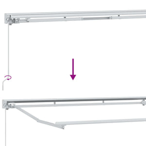 Χειροκίνητο πλαίσιο τέντας με LED Κρεμ 4,5 x 3,5 μ - Pakobazaar