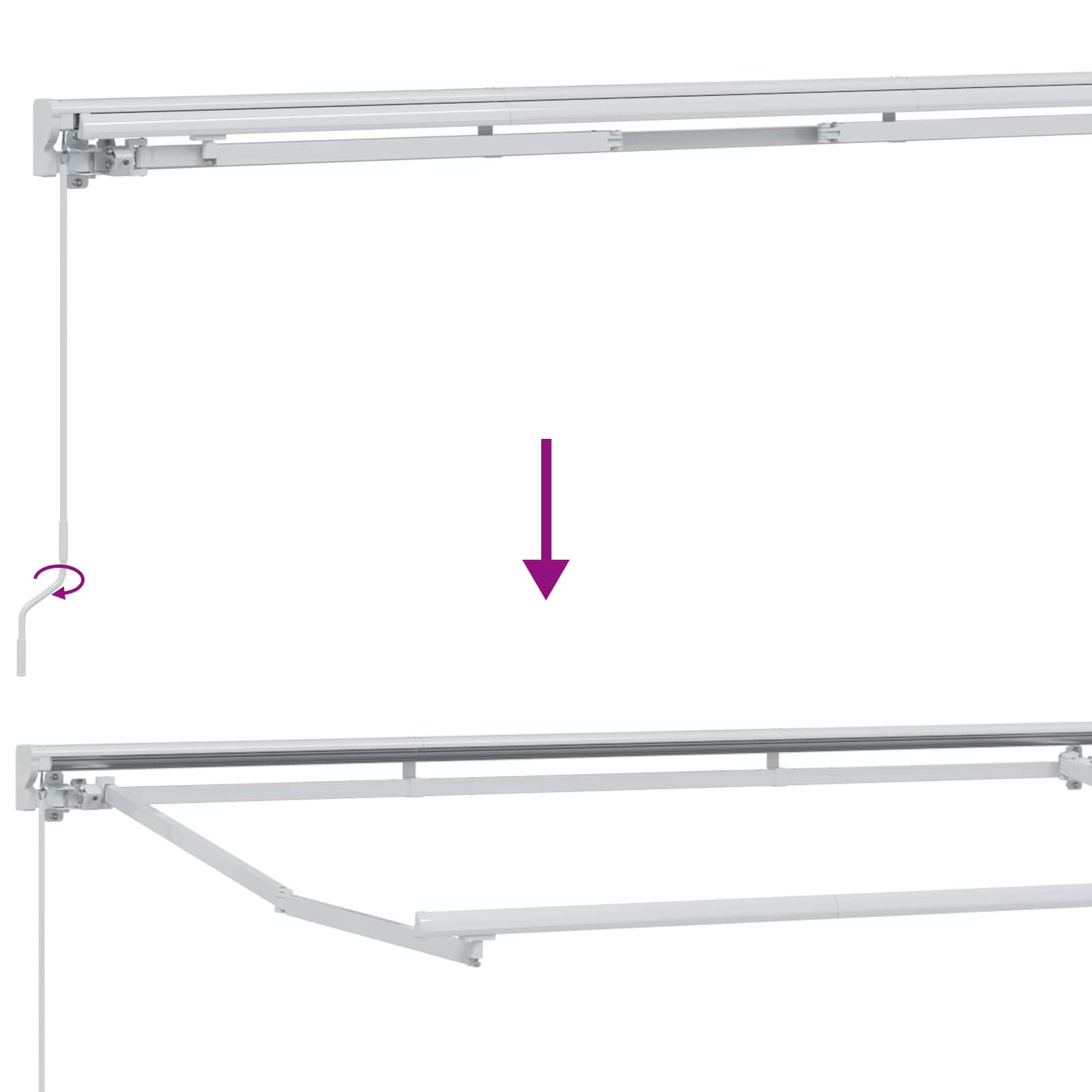 Χειροκίνητο πλαίσιο τέντας με LED Λευκός 5 x 3,5 μ - Pakobazaar