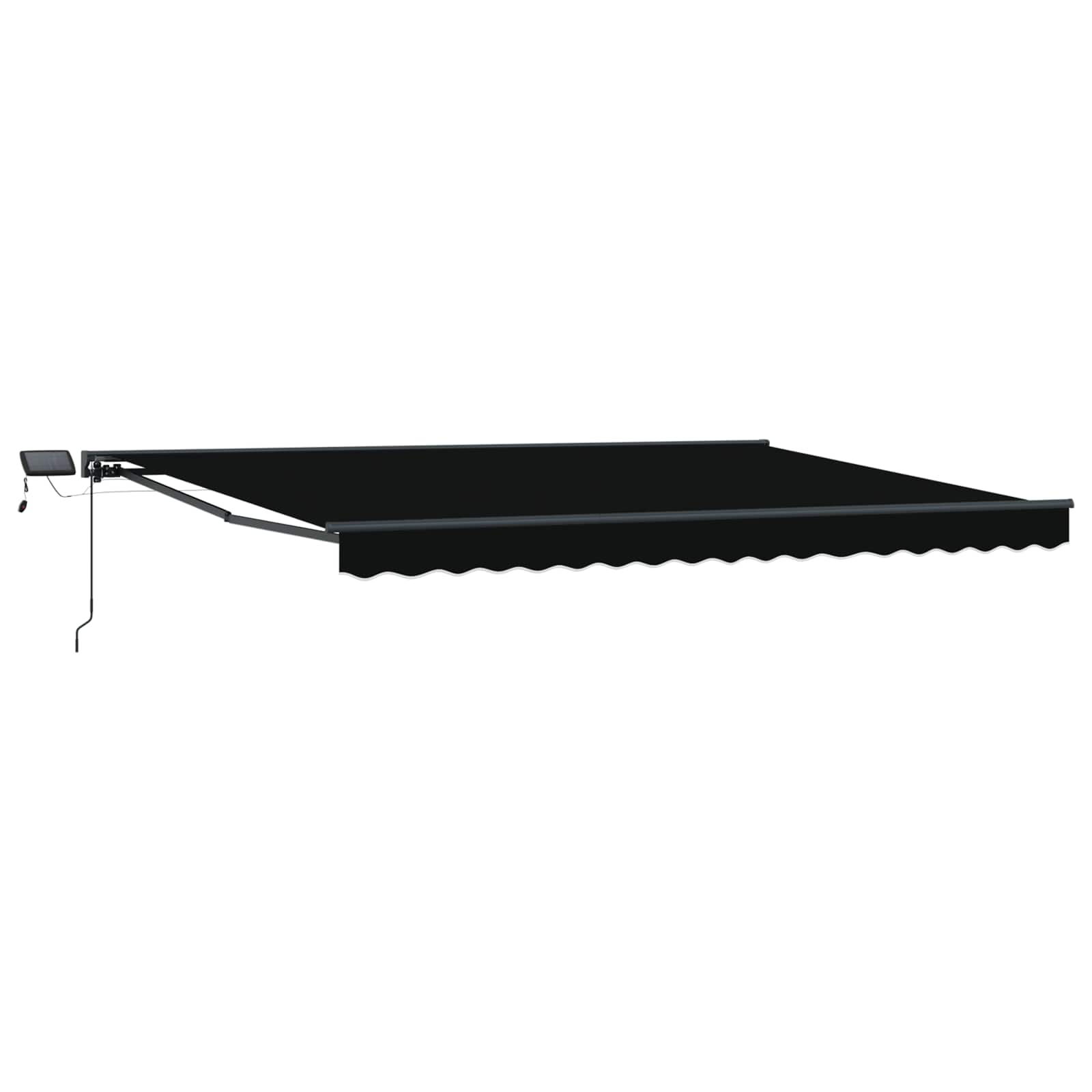 Χειροκίνητο πλαίσιο τέντας με LED Μαύρο 4 x 3 μ - Pakobazaar