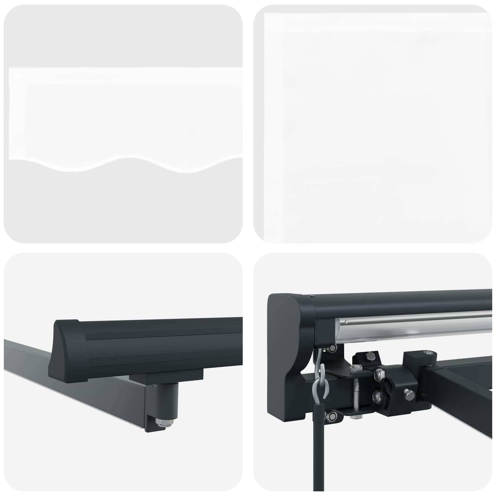 Χειροκίνητο πλαίσιο τέντας με LED Λευκός 4 x 3,5 μ - Pakobazaar