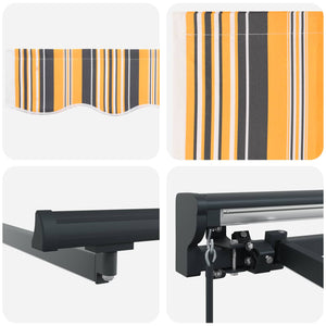 Χειροκίνητο πλαίσιο τέντας με LED Κίτρινο και Γκρί 5 x 3 m - Pakobazaar